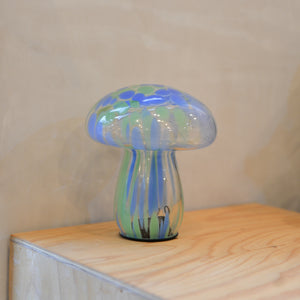 Mushy Glass Mushroom Portable Lamp Green/Blue Chips