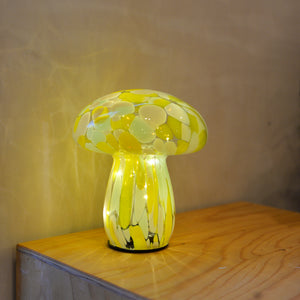 Mushy Glass Mushroom Portable Lamp Pink/Green/Yellow