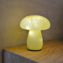 Load image into Gallery viewer, Mushy Glass Mushroom Portable Lamp Yellow
