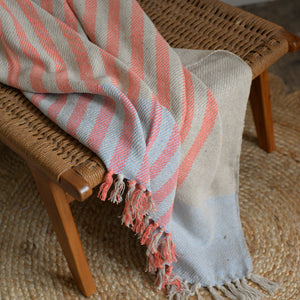 Striped Throw / Blue Orange