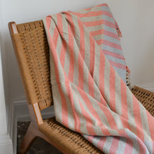 Load image into Gallery viewer, Striped Throw / Blue Orange