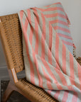 Recycled Cotton Throw / Blue Coral Stripe