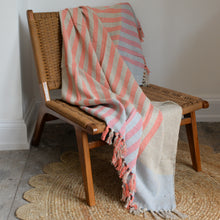 Load image into Gallery viewer, Striped Throw / Blue Orange