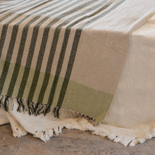 Load image into Gallery viewer, Striped Throw / Light Green Emerald