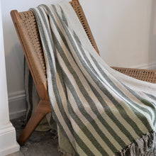 Load image into Gallery viewer, Striped Throw / Light Green Emerald