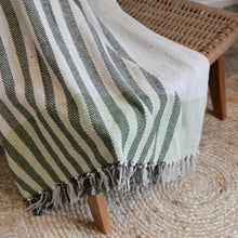 Load image into Gallery viewer, Striped Throw / Light Green Emerald