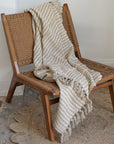 Recycled Cotton Throw / Natural Stripe