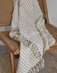 Recycled Cotton Throw / Natural Stripe