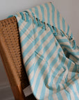 Recycled Cotton Throw / Turquoise Stripe