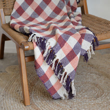 Load image into Gallery viewer, Checkered Throw / Violet Orange