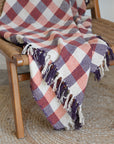 Recycled Cotton Throw / Violet Orange Check