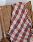 Recycled Cotton Throw / Violet Orange Check