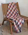 Recycled Cotton Throw / Violet Orange Check