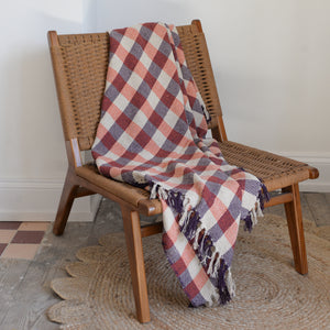 Checkered Throw / Violet Orange