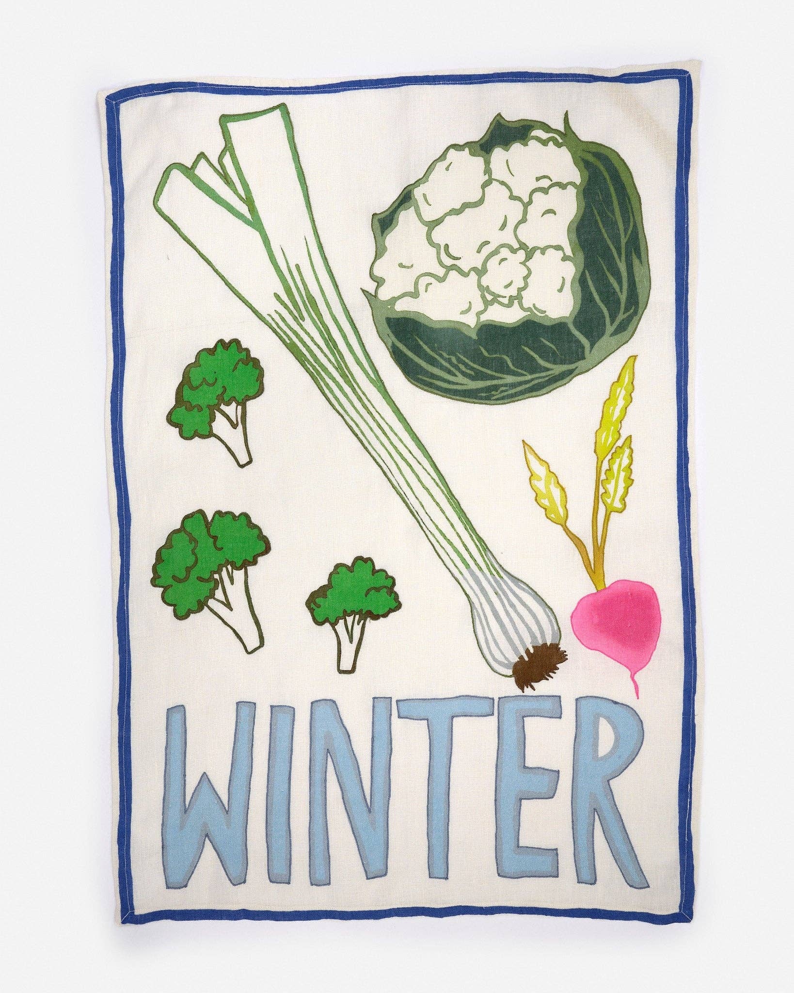 Winter Linen Tea Towel
