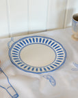 French Porcelain Scalloped Dinner Plate /Blue