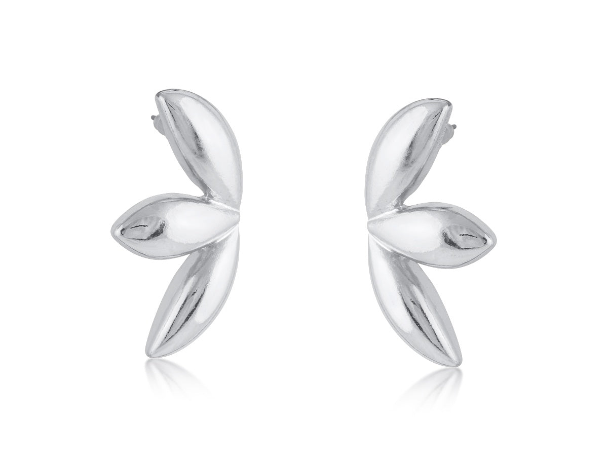 Yvonne Liquid Winged Earrings / Silver