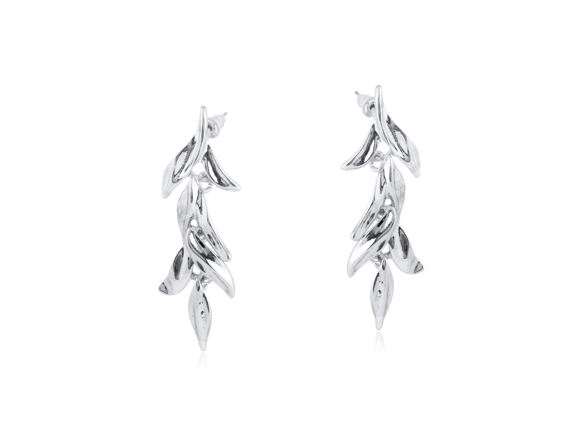 Flora Dangle Silver Statement Earring