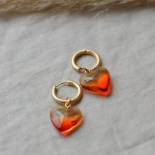 Load image into Gallery viewer, Andrea Iridescent Resin Heart Earrings / Various Colours
