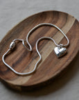 Atlanta Puff Heart Necklace / Gold and Silver
