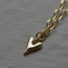 Load image into Gallery viewer, Daria Puff Heart Chain Necklace / Gold and Silver