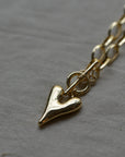 Daria Puff Heart Chain Necklace / Gold and Silver