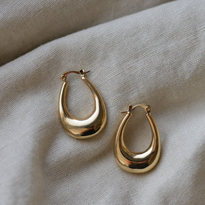 Elvira Organic Shape Oval Earrings Gold/Silver