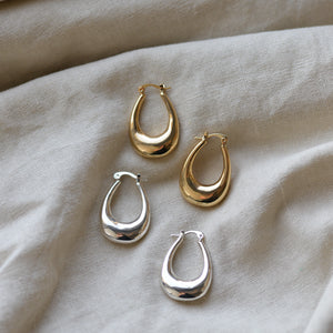 Elvira Organic Shape Oval Earrings Gold/Silver