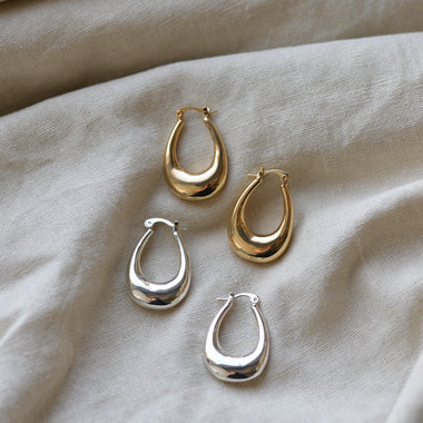 Elvira Organic Shape Oval Earrings