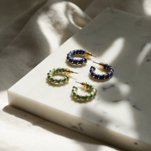 Rebecca Rope Enamel Hoop Earrings / Various Colours