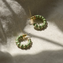 Load image into Gallery viewer, Rebecca Rope Enamel Hoop Earrings / Various Colours