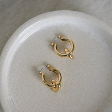 Load image into Gallery viewer, Gemma Heart Drop Hoop Earrings