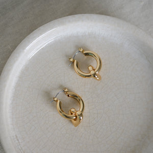 Gemma Heart Drop Hoop Earrings