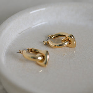 Gemma Heart Drop Hoop Earrings