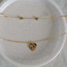 Load image into Gallery viewer, Hortense Heart Charm Layered Necklace / Gold