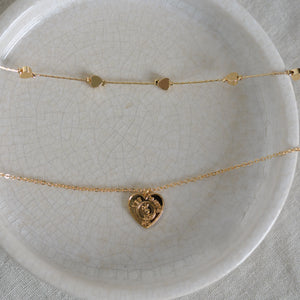 Hortense Heart Charm Layered Necklace / Gold