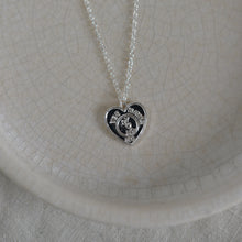 Load image into Gallery viewer, Hortense Heart Charm Layered Necklace / Silver