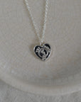 Hortense Heart Charm Layered Necklace / Silver