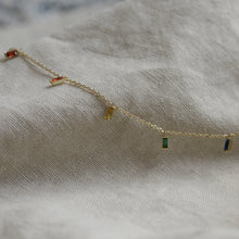 Load image into Gallery viewer, Iris Rainbow Baguette Anklet