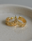 Margot Engraved Charm Hoop Earrings