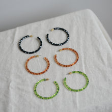 Load image into Gallery viewer, Marseille Thin Statement Resin Hoop Earrings / Various Colours