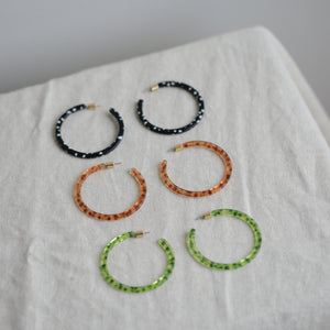 Marseille Thin Statement Resin Hoop Earrings / Various Colours