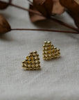 Rufina Pixel Heart Stud Earrings / Gold and Silver