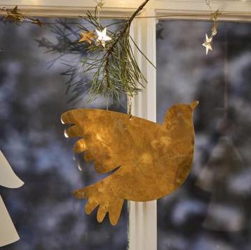 Brass Bird Tree Decoration