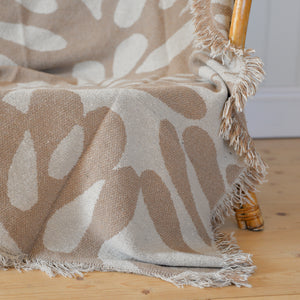 Alk Abstract Recycled Cotton Throw / Brown
