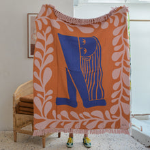Load image into Gallery viewer, Atle Abstract Pink and Orange Throw