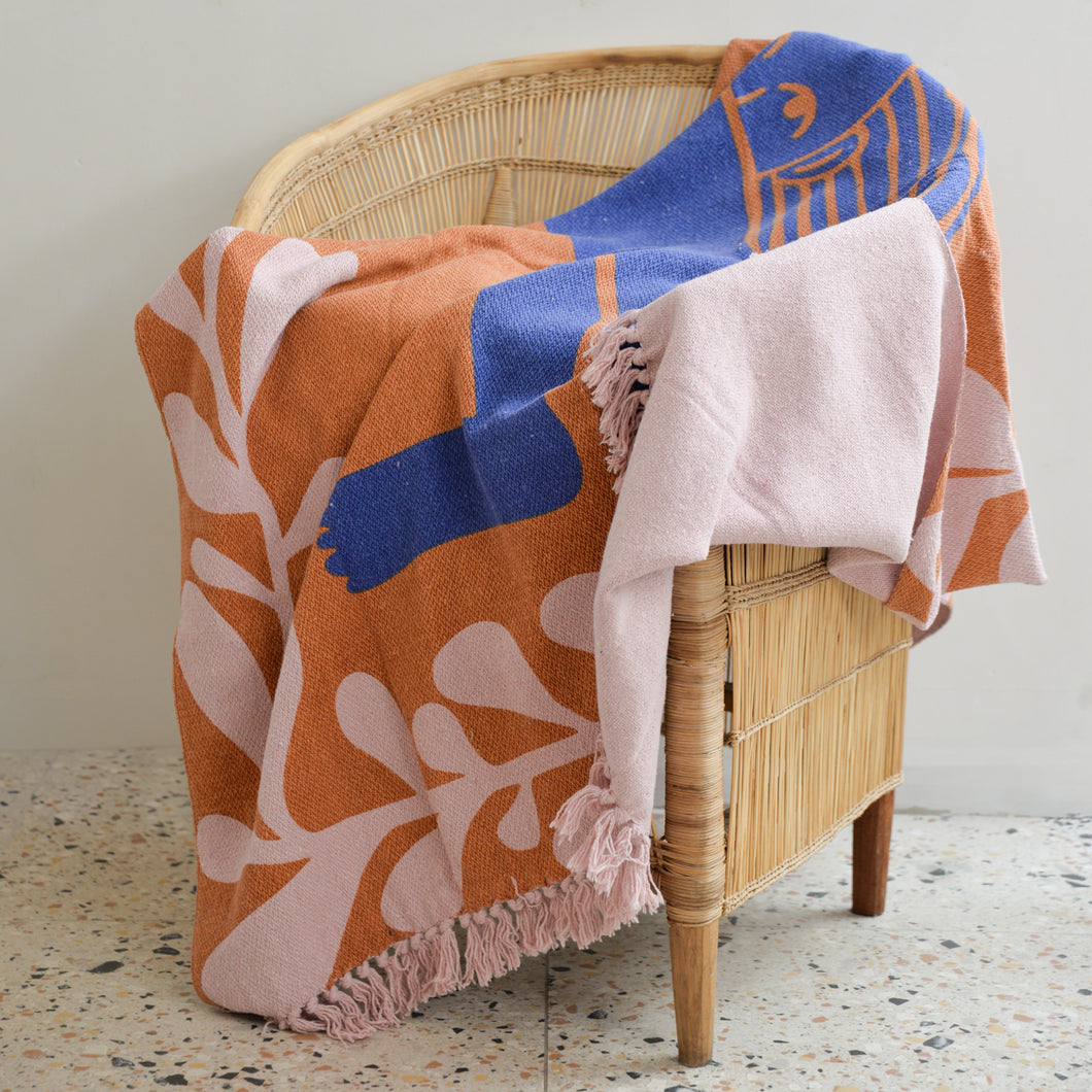Atle Abstract Pink and Orange Throw
