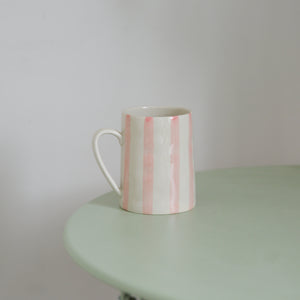 Begonia Mug / Brown, Rose, Blue Stripes