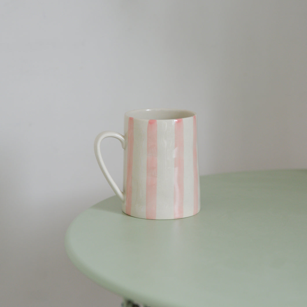 Begonia Mug / Brown, Rose, Blue Stripes