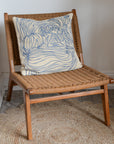 Blue Embroidered Cotton Cushion